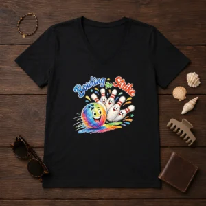 Official Bowling For Strike Watercolor V-Neck Shirt