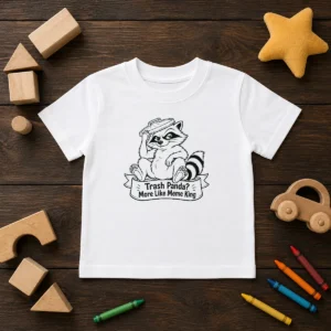 Official Cheeky Jimothy Viral Raccoon Trash Panda Line Art Kids T-Shirt