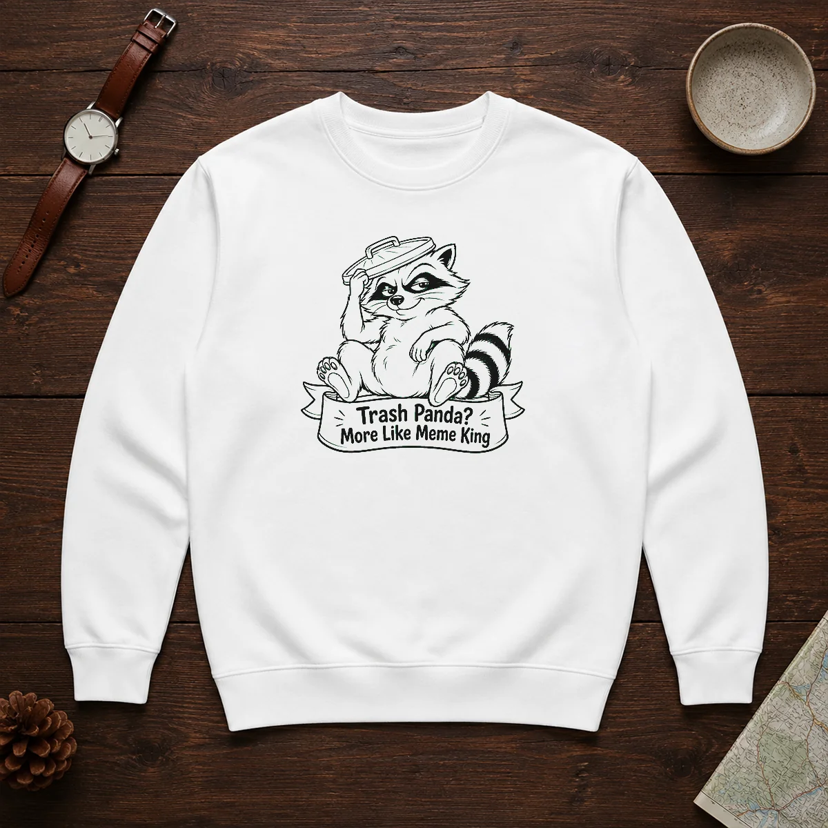 Official Cheeky Jimothy Viral Raccoon Trash Panda Line Art Sweater