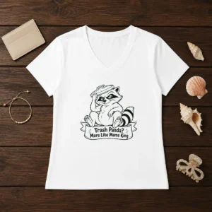 Official Cheeky Jimothy Viral Raccoon Trash Panda Line Art V-Neck Shirt