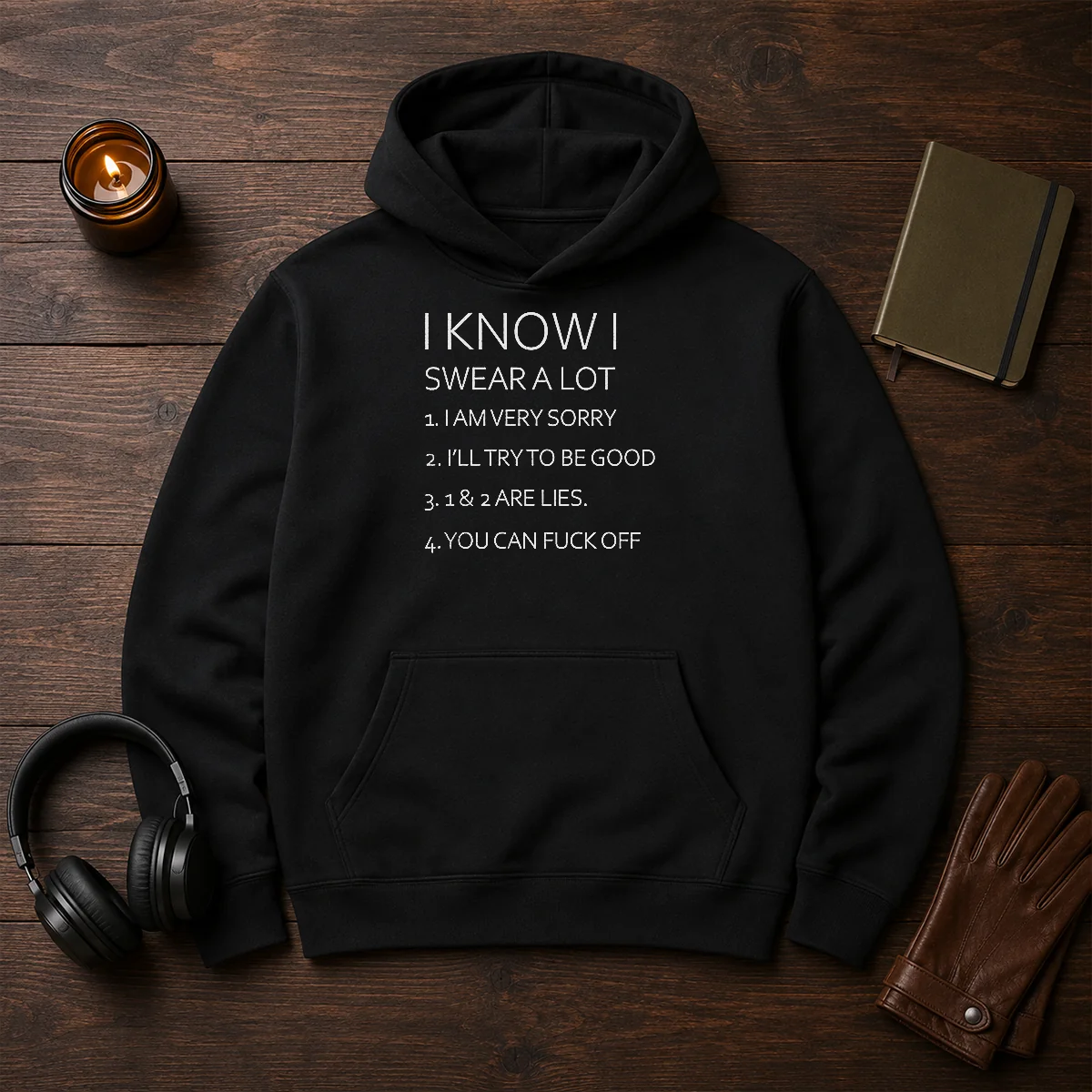Official I Know I Swear A Lot I Am Very Sorry I'Ll Try To Be Good 1 And 2 Are Lies You Can Fuck Off Hoodie