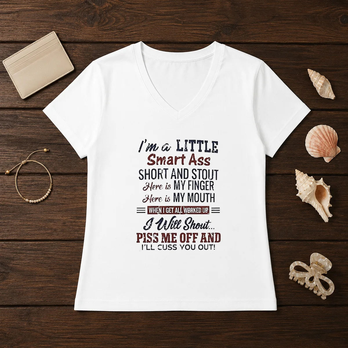 Official I'M A Little Smart Ass V-Neck Shirt Official I'M A Little Smart Ass V-Neck Shirt