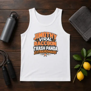 Official Jimothy Viral Raccoon Funny Trash Panda Typography Tank Top