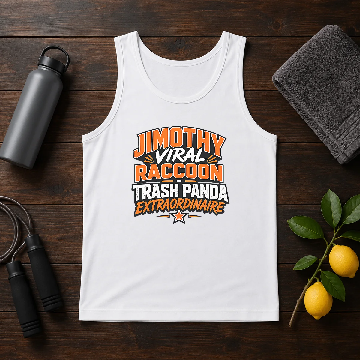 Official Jimothy Viral Raccoon Funny Trash Panda Typography Tank Top