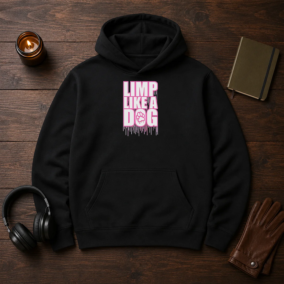 Official Limp Like A Dog Paw Print Hoodie