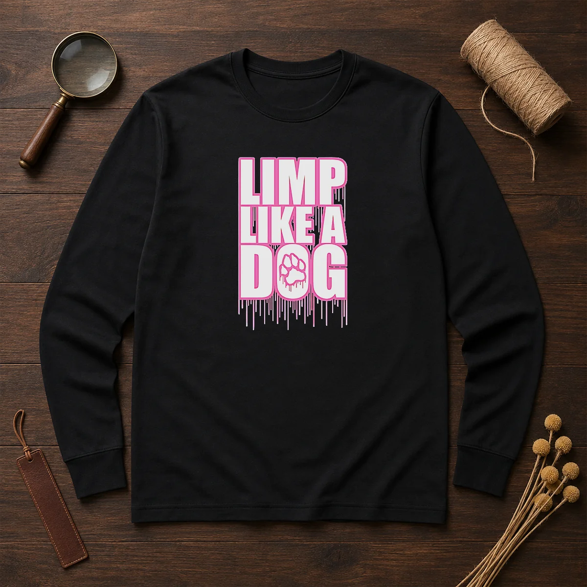 Official Limp Like A Dog Paw Print Long Sleeve Shirt