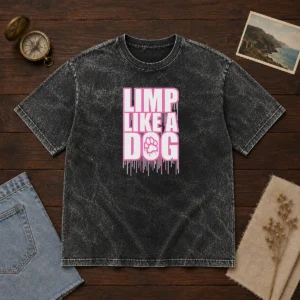 Official Limp Like A Dog Paw Print Washed T-Shirt