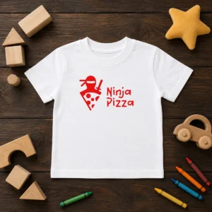 Official Ninja Pizza Martial Arts Character Food Illustration Kids T-Shirt