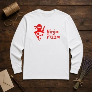 Official Ninja Pizza Martial Arts Character Food Illustration Long Sleeve Shirt