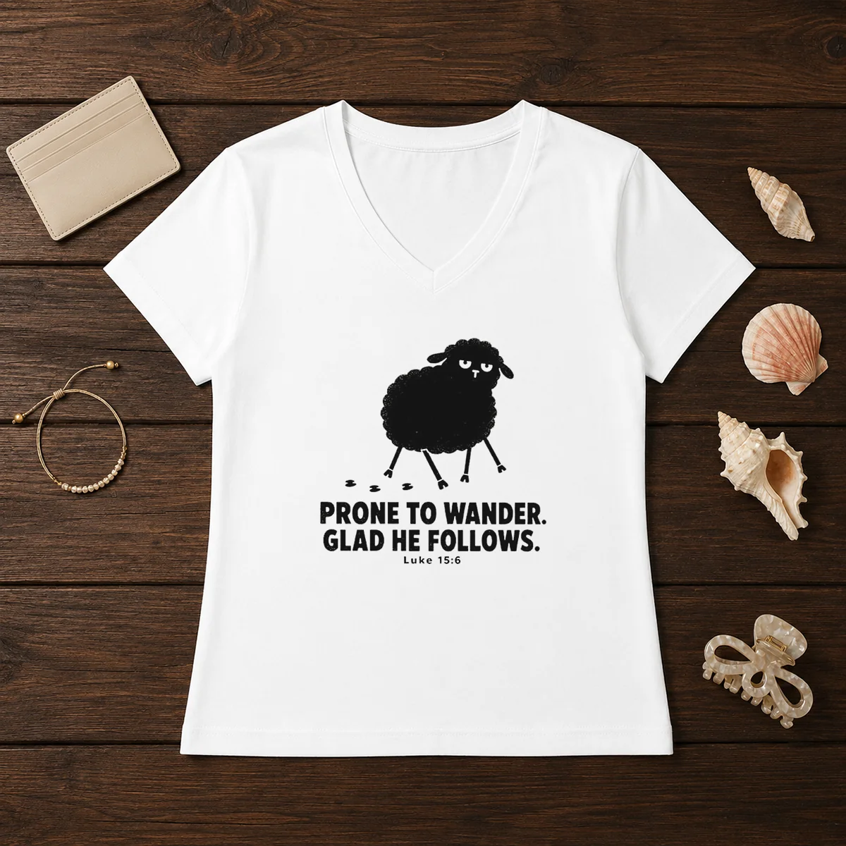 Official Prone To Wander Glad He V-Neck Shirt Official Prone To Wander Glad He V-Neck Shirt