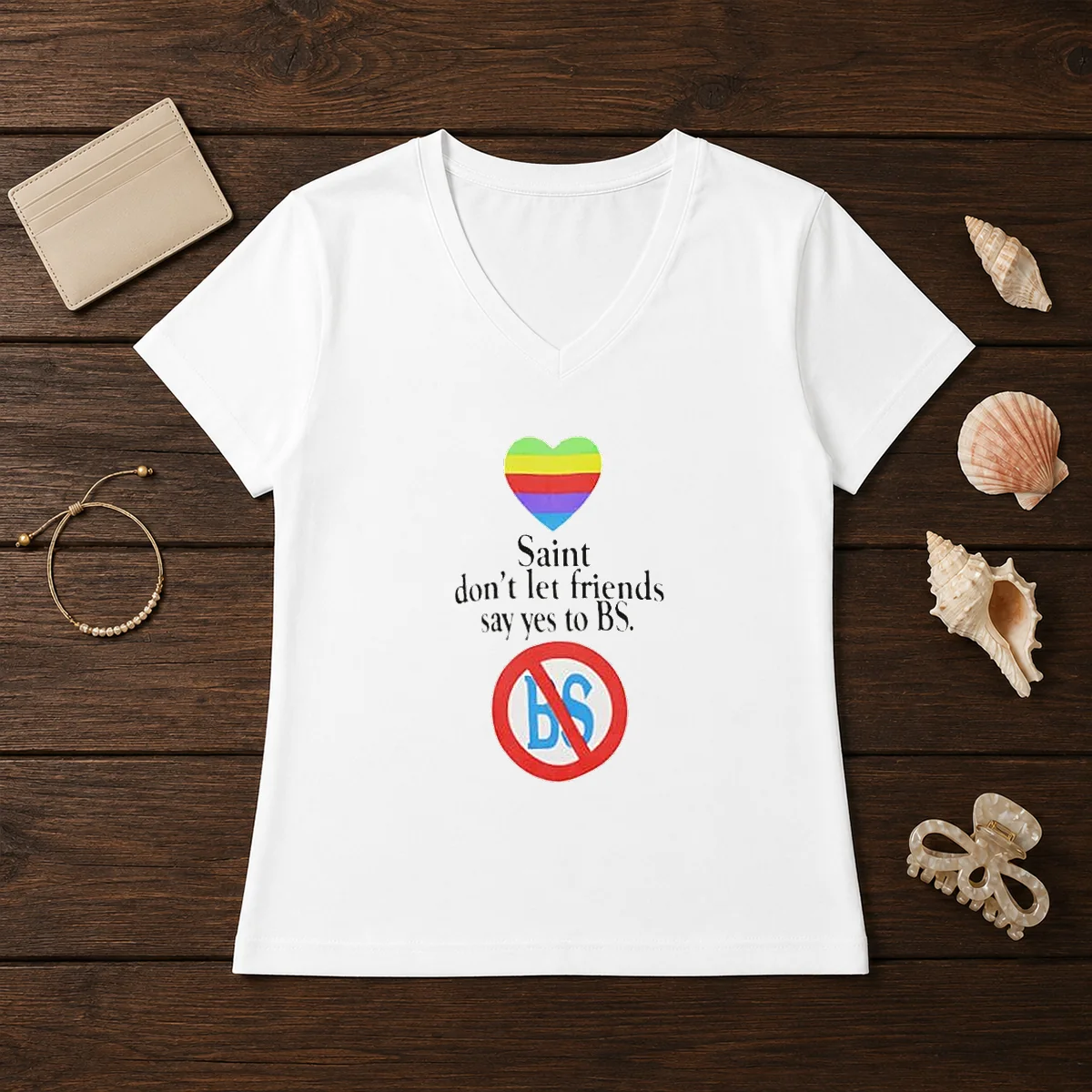 Official Saint Don'T Let Friends Say V-Neck Shirt Official Saint Don'T Let Friends Say V-Neck Shirt