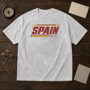 Official Spain 2010 2026 Retro Sports Spanish Football Washed T-Shirt