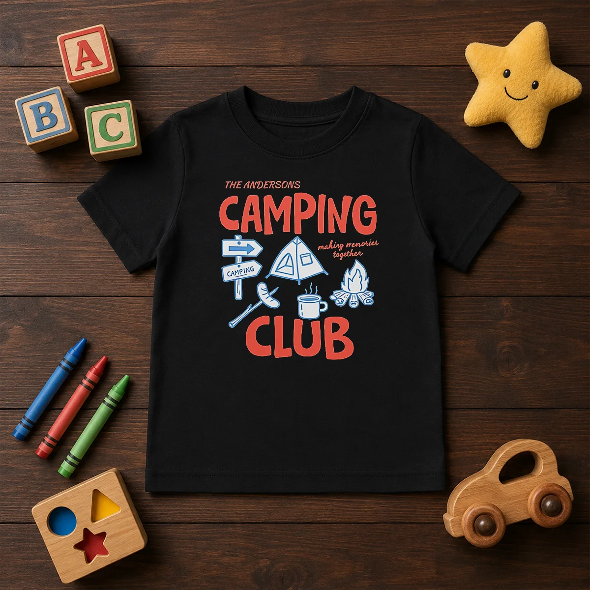 Official The Andersons Camping Club Making Memories Together Campfire Kids T-Shirt