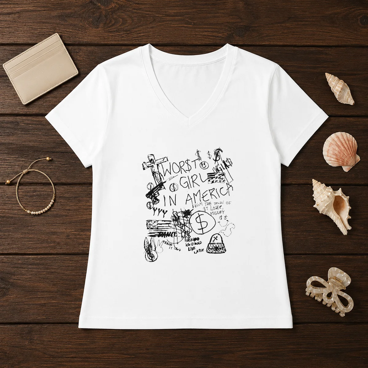 Official Worst Girl In America From V-Neck Shirt Official Worst Girl In America From V-Neck Shirt