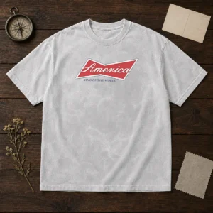Original America King Of The World Patriotic USA Washed T-Shirt