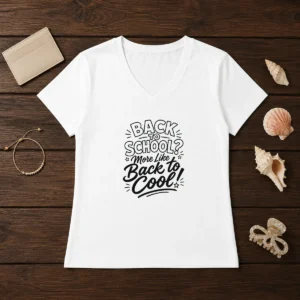 Original Back To School Sassy Line Art For Students V-Neck Shirt