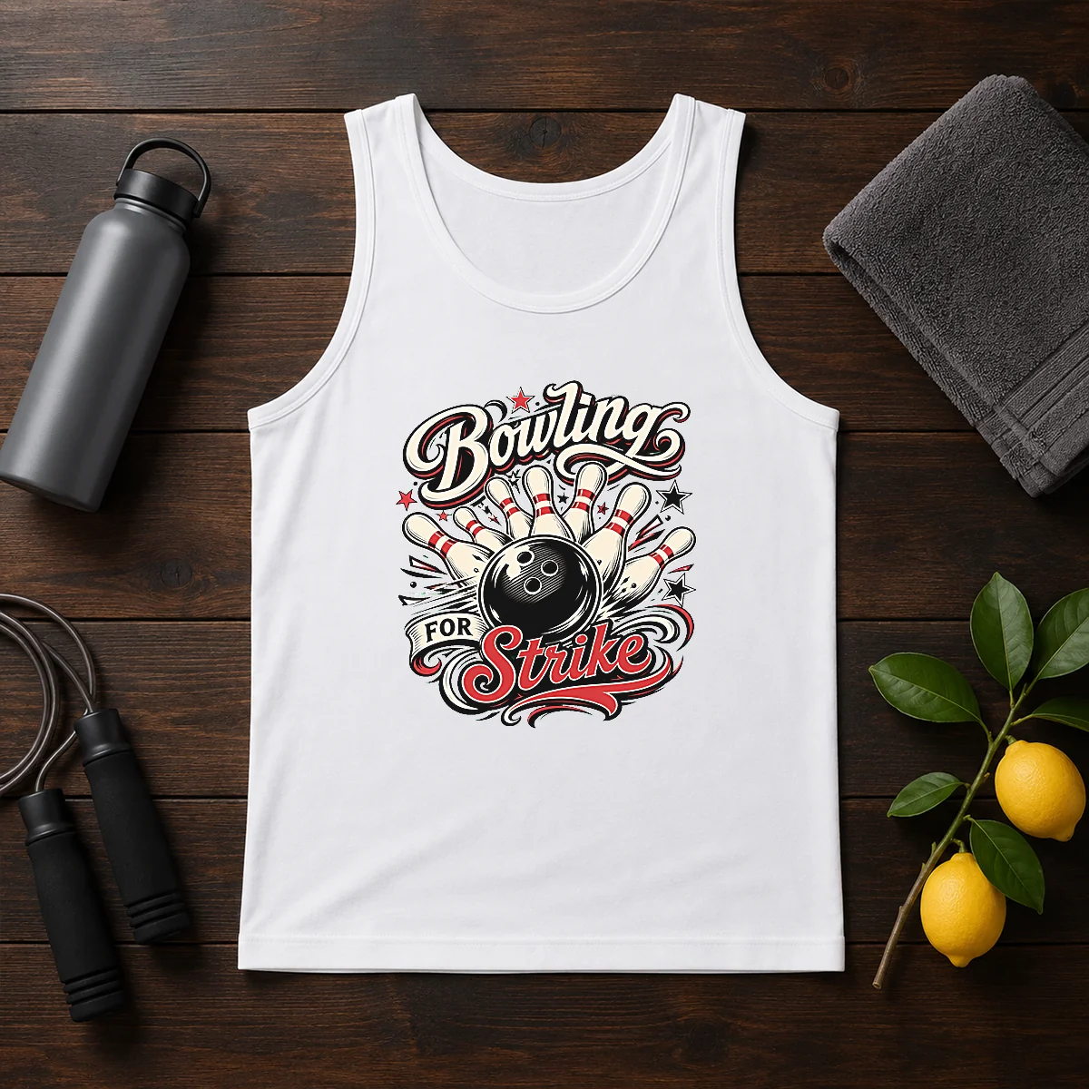 Original Bowling For Strike Tattoo Tank Top
