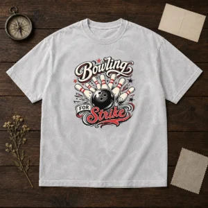Original Bowling For Strike Tattoo Washed T Shirt featuring a vintage washed cotton fabric with a bold tattoo-inspired graphic