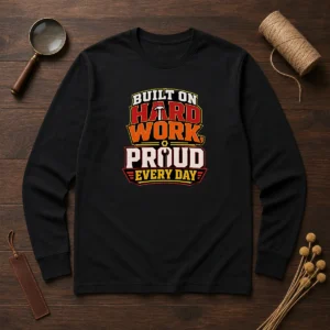 Original Hard Workers Celebrate Labour Day Typography Tee Long Sleeve Shirt