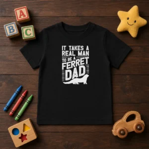Original It Takes A Real Man To Be A Ferret Dad Pet Owner Kids T-Shirt
