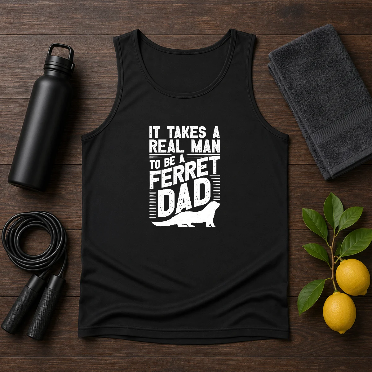 Original It Takes A Real Man To Be A Ferret Dad Pet Owner Tank Top