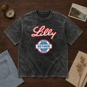 Original Lilly Retired Washed T Shirt in soft cotton with vintage washed finish and relaxed fit