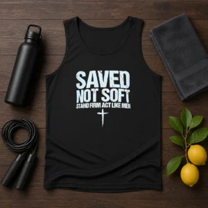 Original Saved Not Soft Stand Firm Act Like Men Christian Tank Top