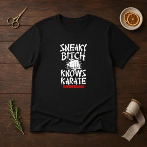 Original Sneaky Bitch Knows Karate Makemebad35 Funny Quote