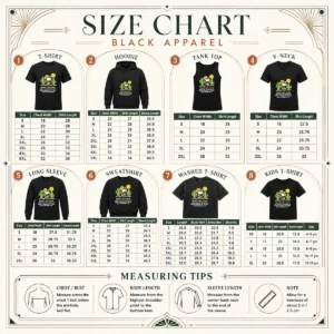 Size chart for Original Snoopy Cowboy When I Die I May Not Go To Heaven with measurements in inches and cm