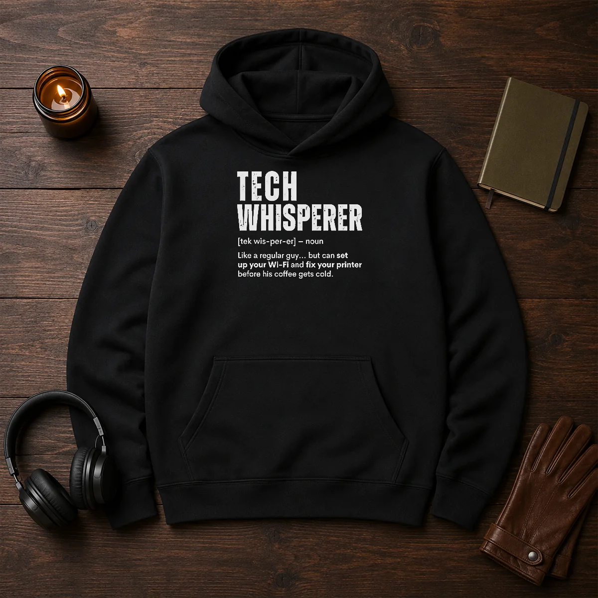 Original Tech Whisperer Definition Funny IT Support Quote Hoodie