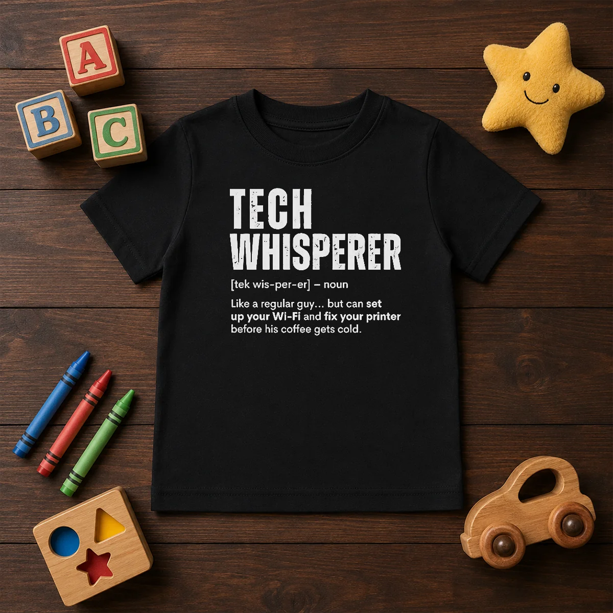 Original Tech Whisperer Definition Funny IT Support Quote Kids T-Shirt
