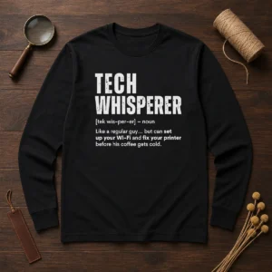 Original Tech Whisperer Definition Funny IT Support Quote Long Sleeve Shirt