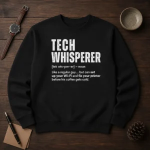 Original Tech Whisperer Definition Funny IT Support Quote Sweater