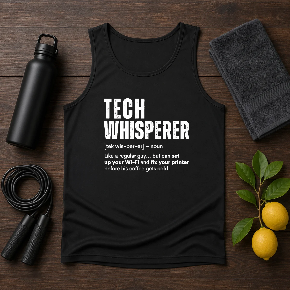 Original Tech Whisperer Definition Funny IT Support Quote Tank Top