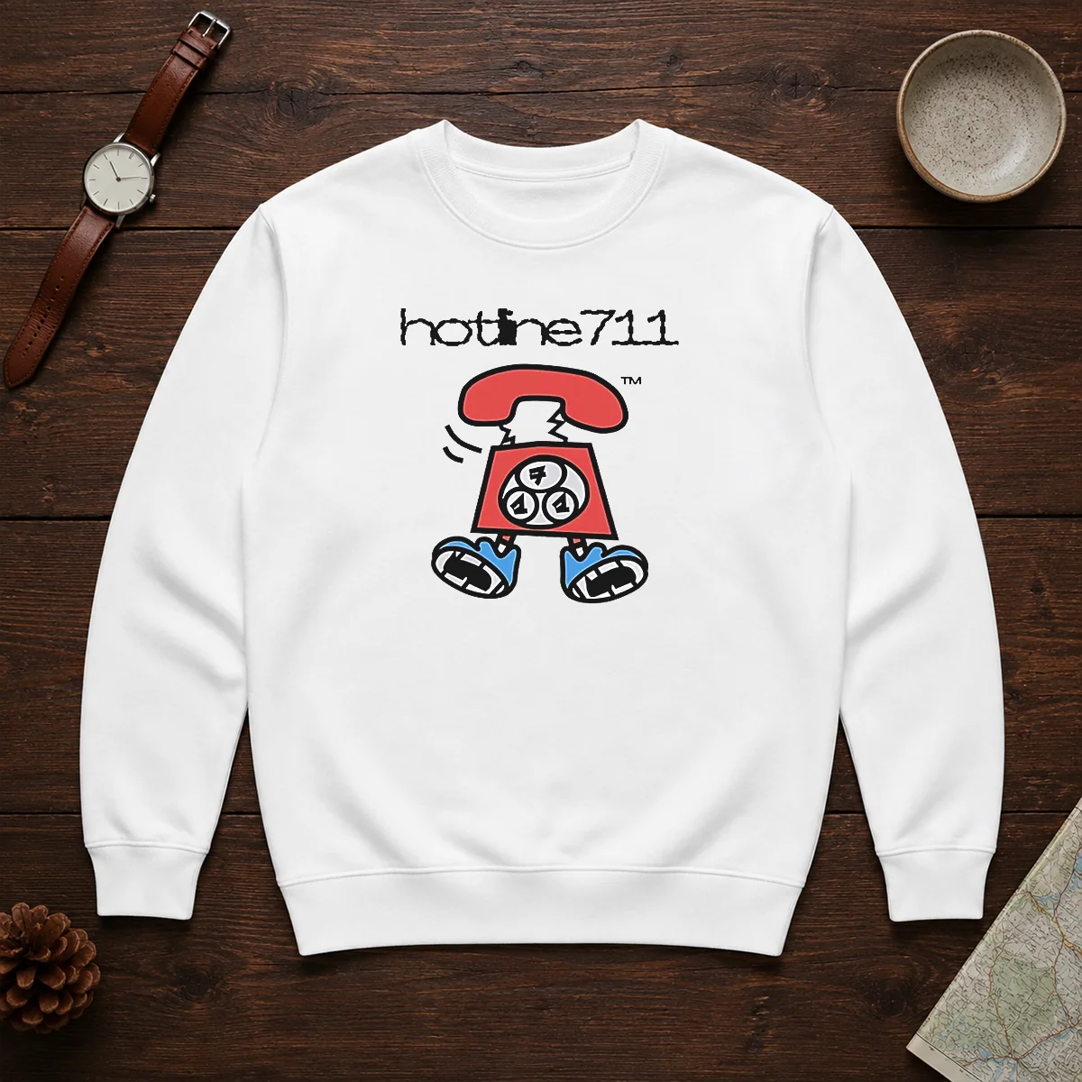 Original Telephone Cartoon Hotline711 Sweater