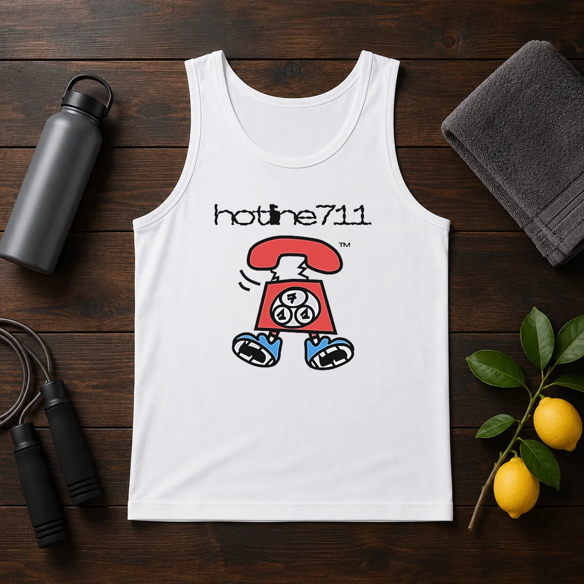Original Telephone Cartoon Hotline711 Tank Top