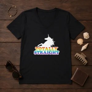 Original Unicorn Totally Straight V-Neck Shirt