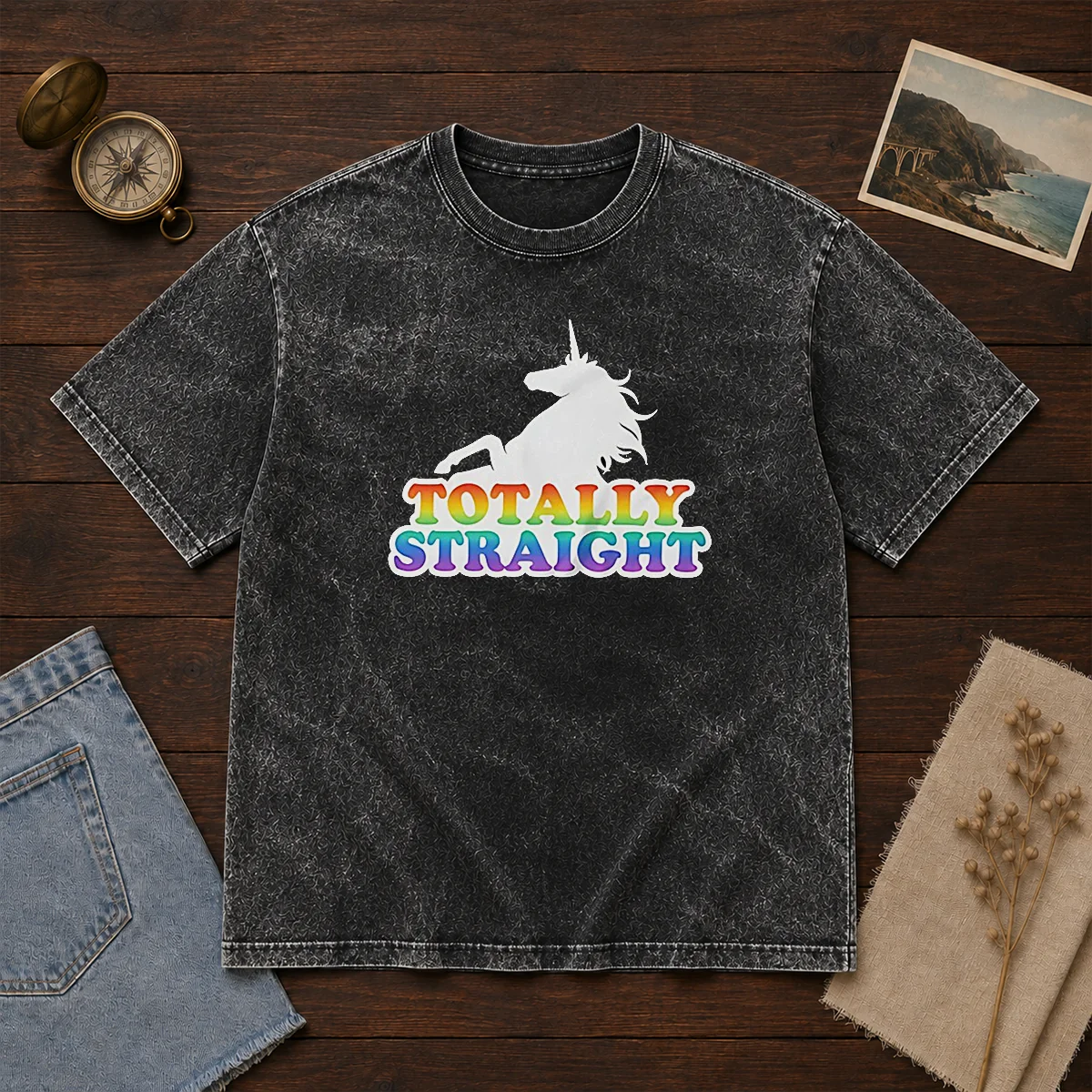 Original Unicorn Totally Straight Washed T-Shirt