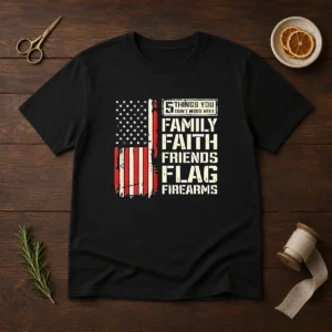 Premium 5 Things You Don'T Mess With Family Faith Friends Flag Firearms
