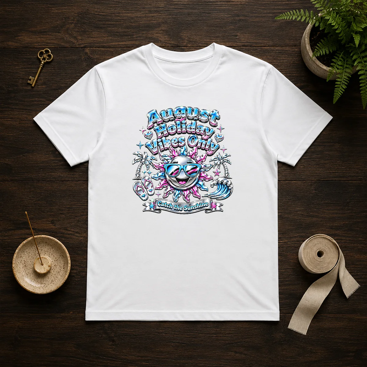 Premium August Holiday Vibes Y2K Chrome Shirt Premium August Holiday Vibes Y2K Chrome Shirt
