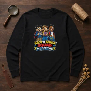 Premium Back To School Cartoon Squad For Kids Long Sleeve Shirt