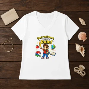 Premium Back To School Pixel Pride Kids V-Neck Shirt