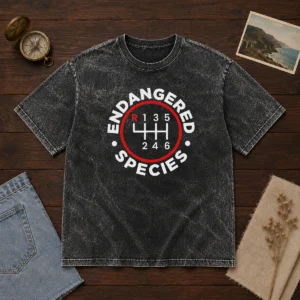 Premium Endangered Species Funny Geek Washed T-Shirt