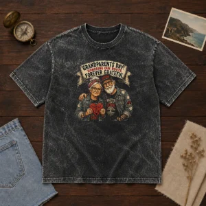 Premium Grandparents Day Gratitude Streetwear Washed T-Shirt