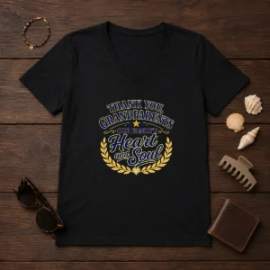Premium Grandparents Day Thank You Vector Family Love V-Neck Shirt