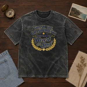 Premium Grandparents Day Thank You Vector Family Love Washed T-Shirt