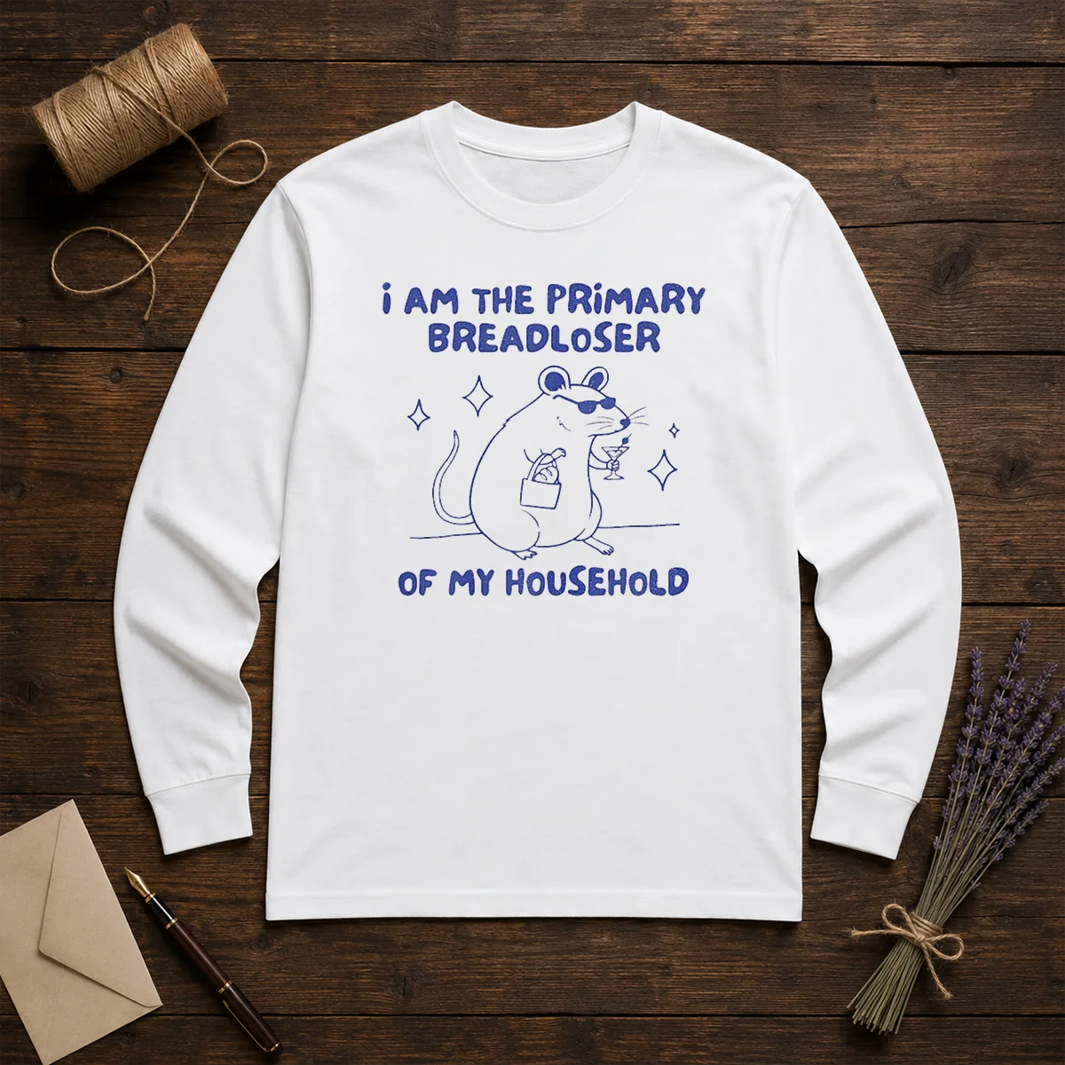 Premium I Am The Primary Breadloser Of My Household Rat Long Sleeve Shirt