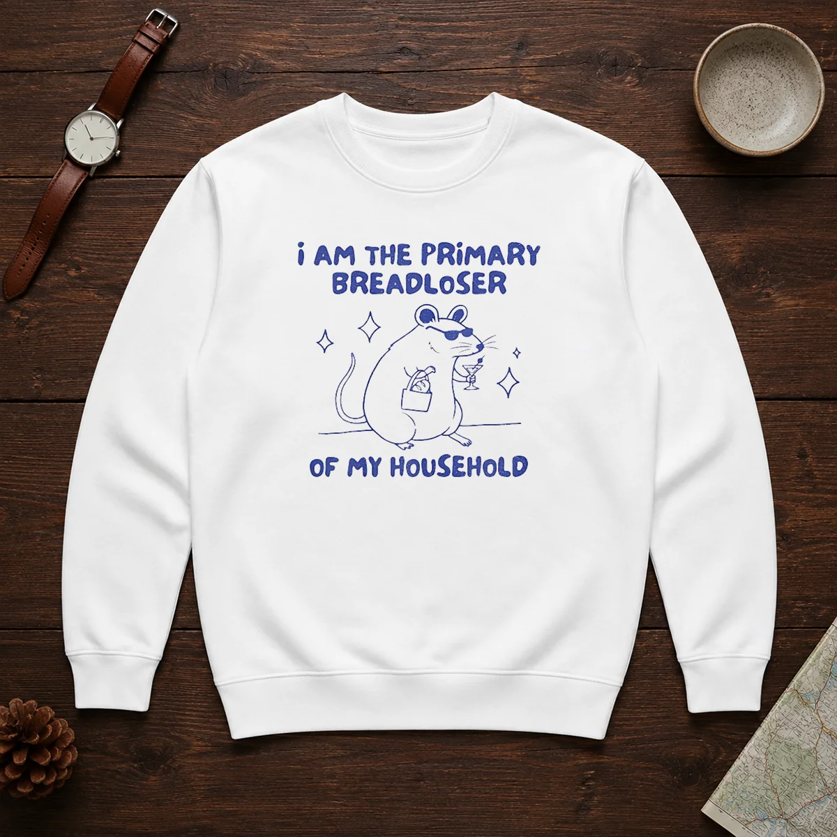Premium I Am The Primary Breadloser Of My Household Rat Sweater