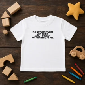 Premium I Do Not Care What Men Think About Hockey Or Anything At All Hockey Fan Kids T-Shirt