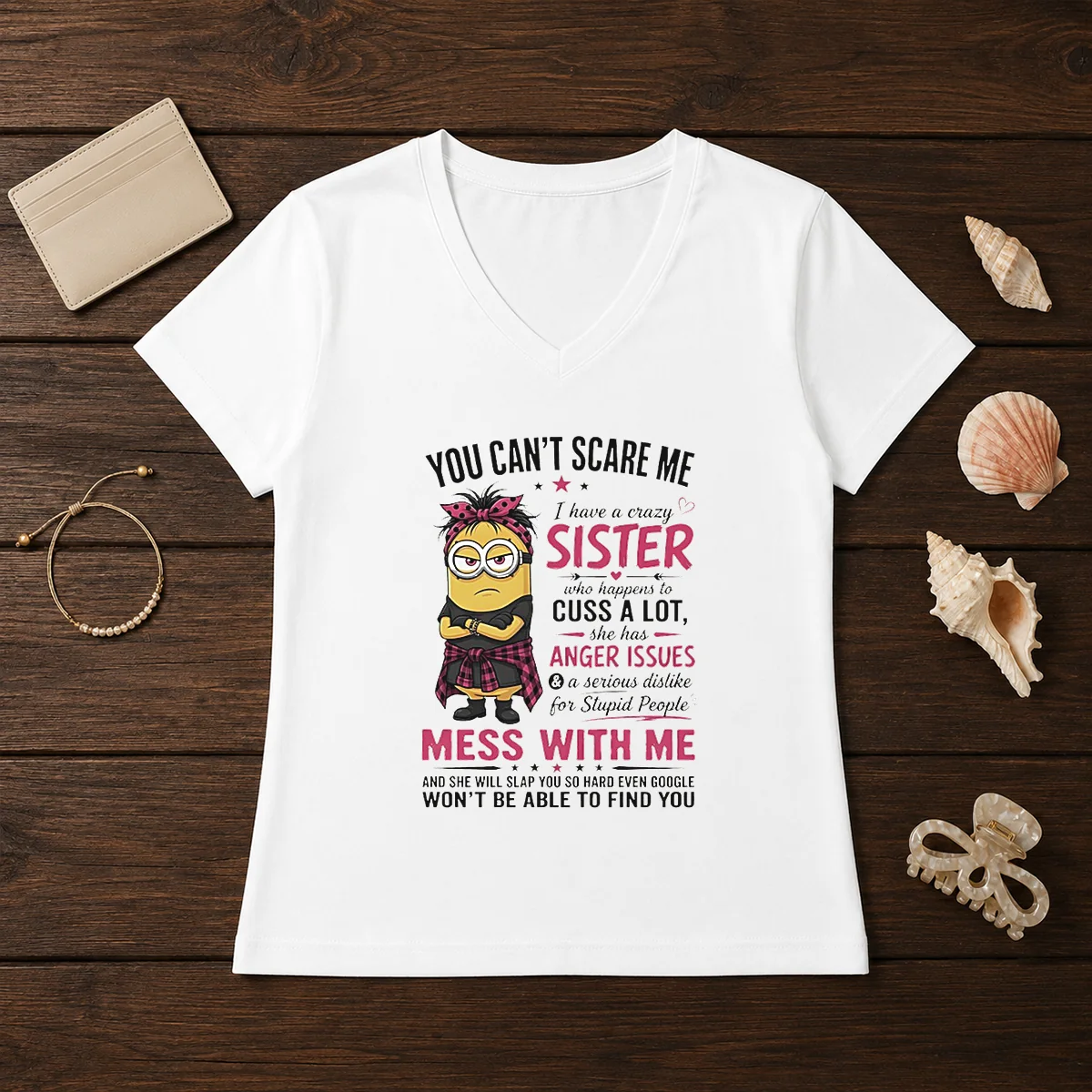 Premium Minion You Cant Scare Me V-Neck Shirt Premium Minion You Cant Scare Me V-Neck Shirt